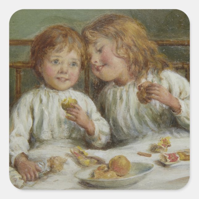 Christmas Morning (by Joseph Clark) Square Sticker (Front)