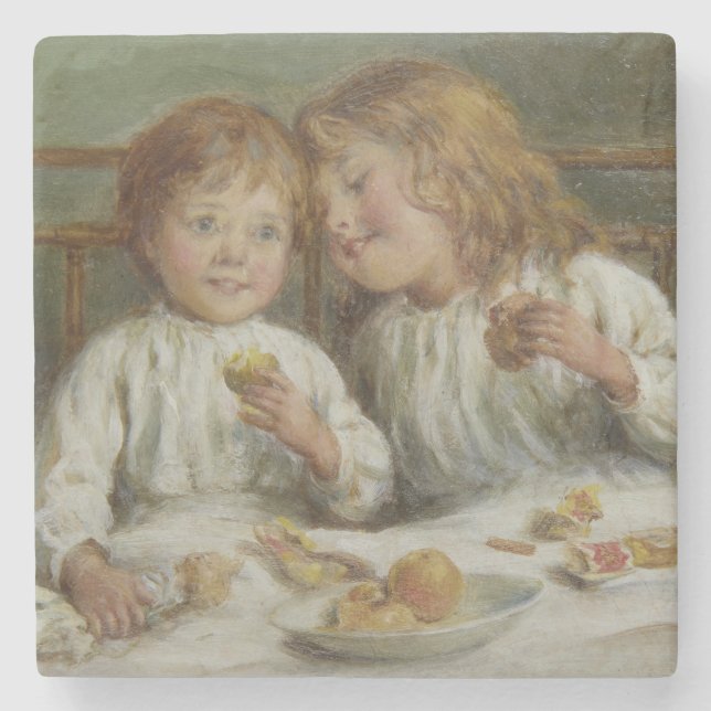 Christmas Morning (by Joseph Clark) Stone Coaster (Front)