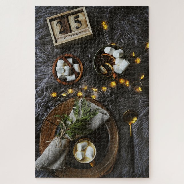 Christmas Morning Hot Chocolate & Marshmellows Jigsaw Puzzle (Vertical)