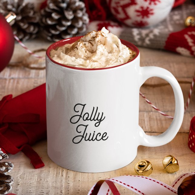 Christmas Morning Jolly Festive Stocking Stuffer Two-Tone Coffee Mug (Creator Uploaded)