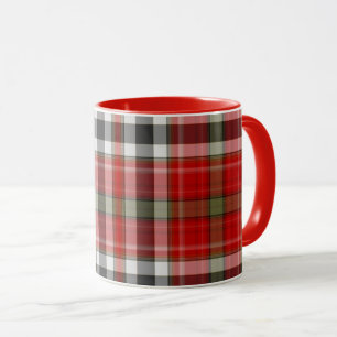 Christmas Morning Red White Tartan Plaid Mug