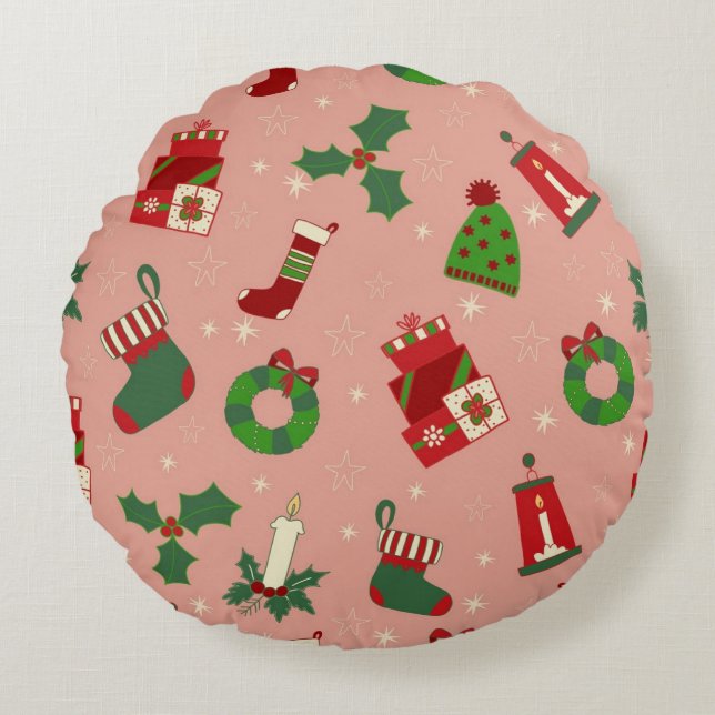 Christmas Morning  Round Cushion (Front)