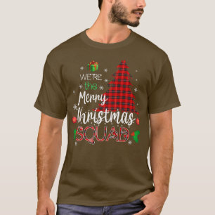 Christmas Morning Squad Red Buffalo Plaid Tree San T-Shirt