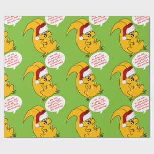 Christmas Morning Squirrel Cartoon Wrapping Paper