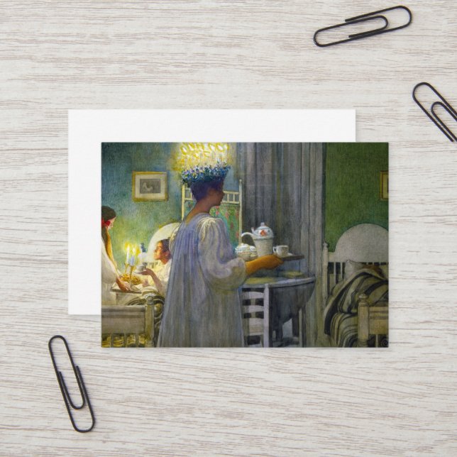Christmas Morning, The Feast of Saint Lucy Business Card (Front/Back In Situ)