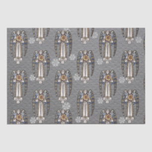  Christmas Morris Angel Snowflakes Steel Grey Tissue Paper