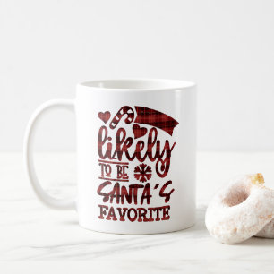 Christmas Most Likely Santas Favourite Personalise Coffee Mug