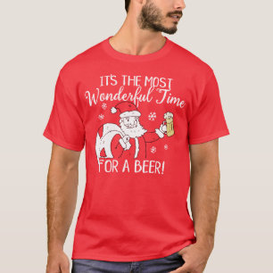 Christmas Most Wonderful Time for a Beer Santa T-Shirt