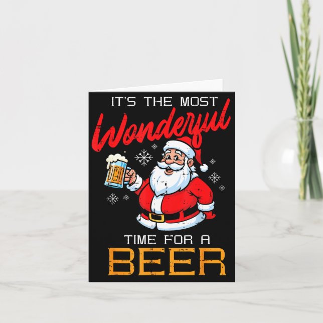 Christmas Most Wonderful Time For Funny Santa Xmas Card (Front)