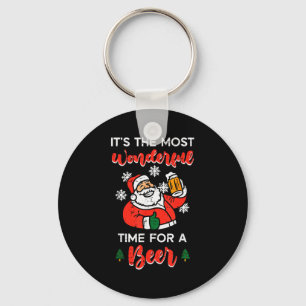 Christmas Most Wonderful Time For Funny Santa Xmas Key Ring