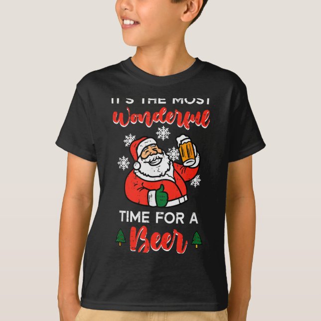 Christmas Most Wonderful Time For Funny Santa Xmas T-Shirt (Front)