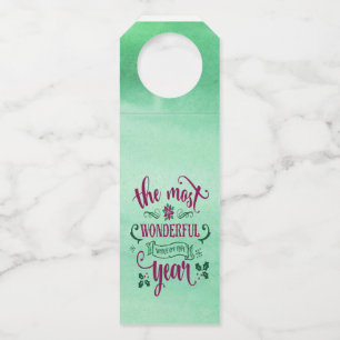 Christmas Most Wonderful Wine Hanger Tags