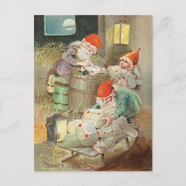 Christmas Motif by Jenny Nystrom Postcard (Front)