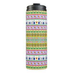 Christmas Motif Pattern Thermal Tumbler