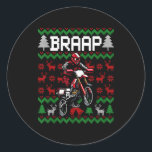 Christmas Motorcycle Motocross Braap Dirt Bike  Classic Round Sticker<br><div class="desc">Christmas Motorcycle Motocross Braap Dirt Bike</div>