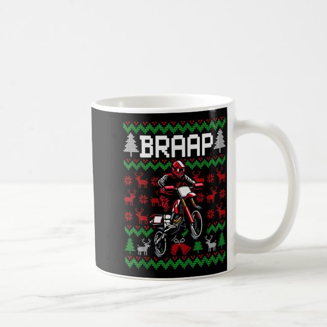 Christmas Motorcycle Motocross Braap Dirt Bike  Coffee Mug (Right)