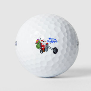 christmas motorcycle santa golf balls