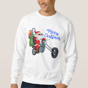 christmas motorcycle santa sweatshirt