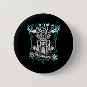 Christmas Motorcycle Skull Santa Oh What Fun Skele 6 Cm Round Badge