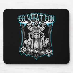 Christmas Motorcycle Skull Santa Oh What Fun Skele Mouse Mat