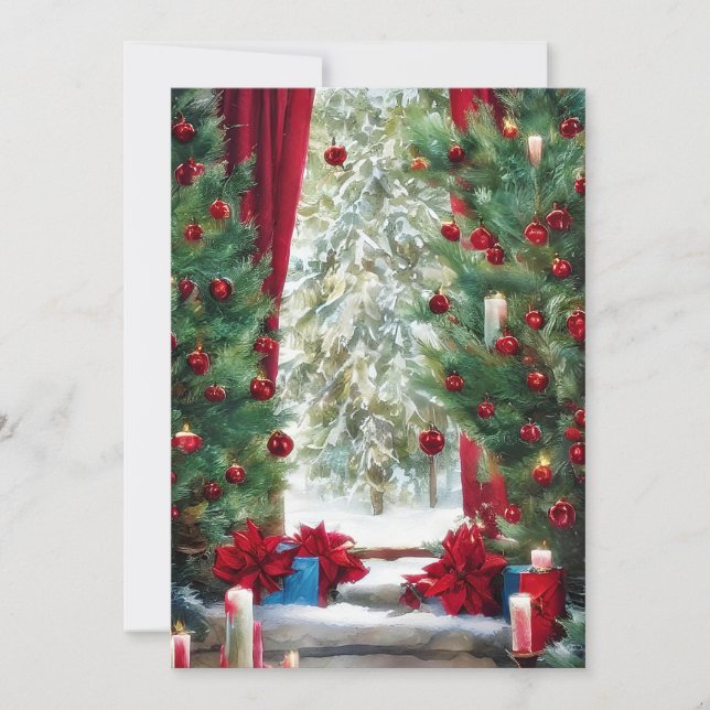 Christmas mountain cabin budget  holiday card (Front)