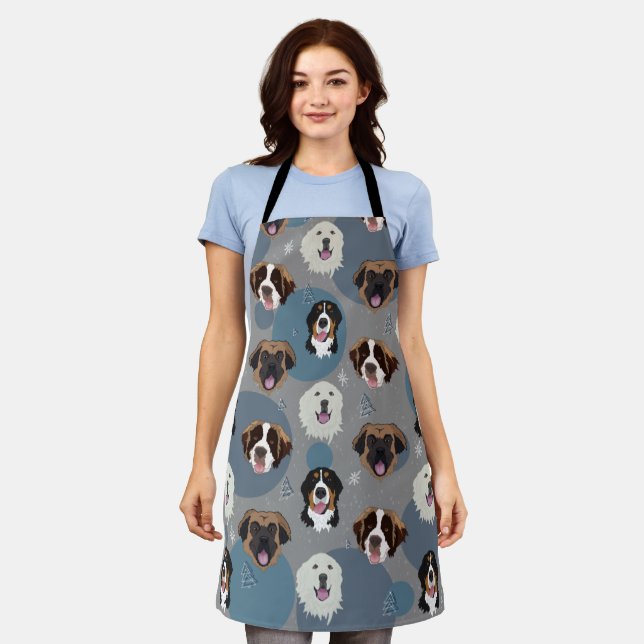 Christmas Mountain Dogs  Apron (Worn)