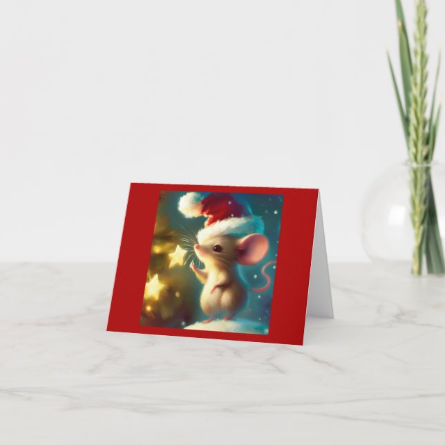 Christmas Mouse 1 Holiday Card (Front)