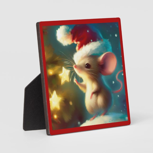 Christmas Mouse 1 Plaque (Front)