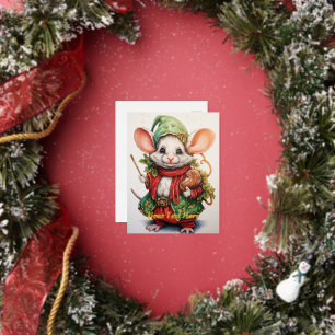 Christmas Mouse 46 Foil Holiday Postcard