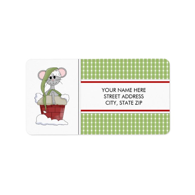Christmas Mouse Address Mailing Labels (Front)