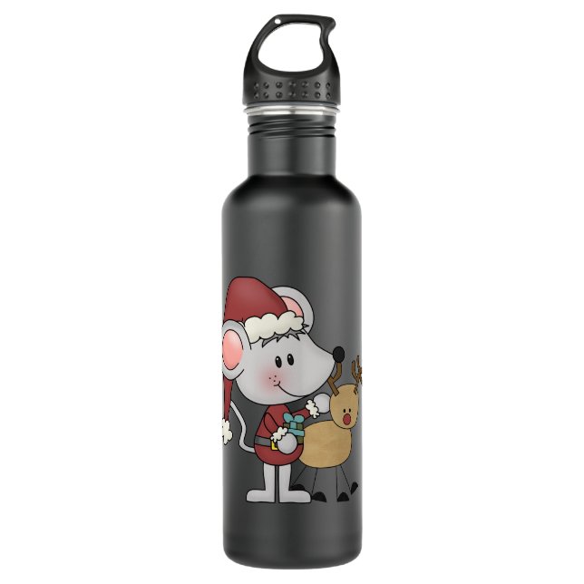 Christmas Mouse and 710 Ml Water Bottle (Front)