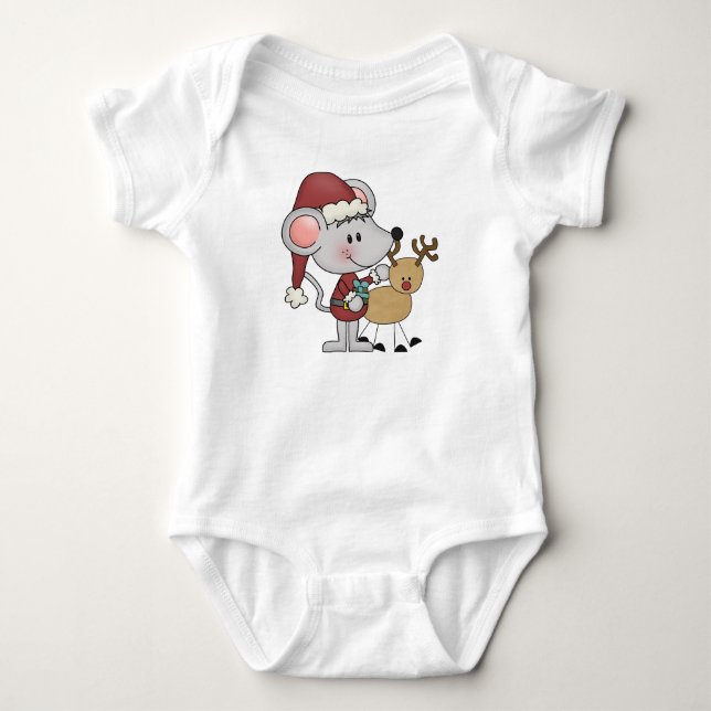 Christmas Mouse and Baby Bodysuit (Front)