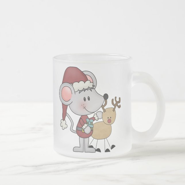 Christmas Mouse and Frosted Glass Coffee Mug (Right)
