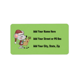 Christmas Mouse and Label