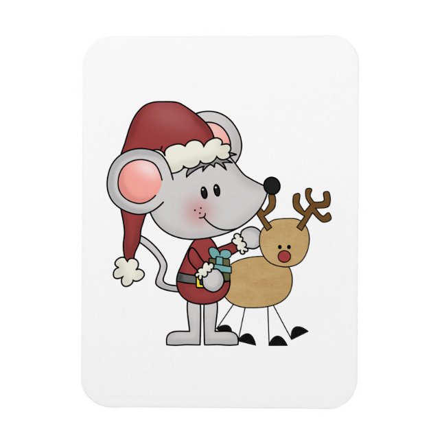 Christmas Mouse and Magnet (Vertical)