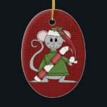 Christmas Mouse Ceramic Christmas Ornament<br><div class="desc">Text can be added to this ornament to make a personalised holiday gift. If you need help,  just click on the contact link above to send the designer a personal detailed message.</div>