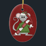 Christmas Mouse Ceramic Christmas Ornament<br><div class="desc">Text can be added to this ornament to make a personalised holiday gift. If you need help,  just click on the contact link above to send the designer a personal detailed message.</div>