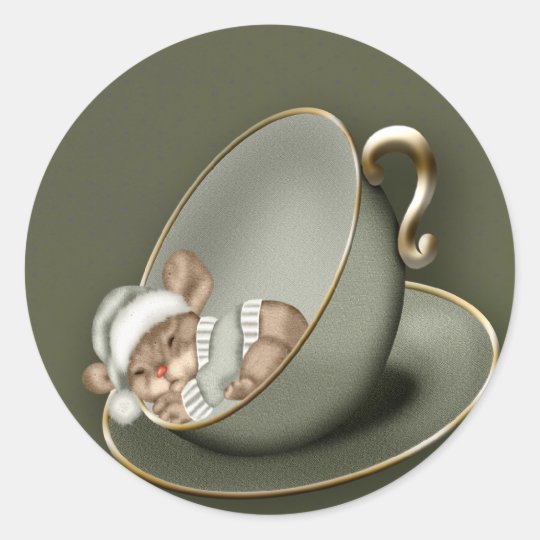Christmas Mouse Classic Round Sticker