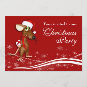 Christmas Mouse Company Christmas Party Invitation