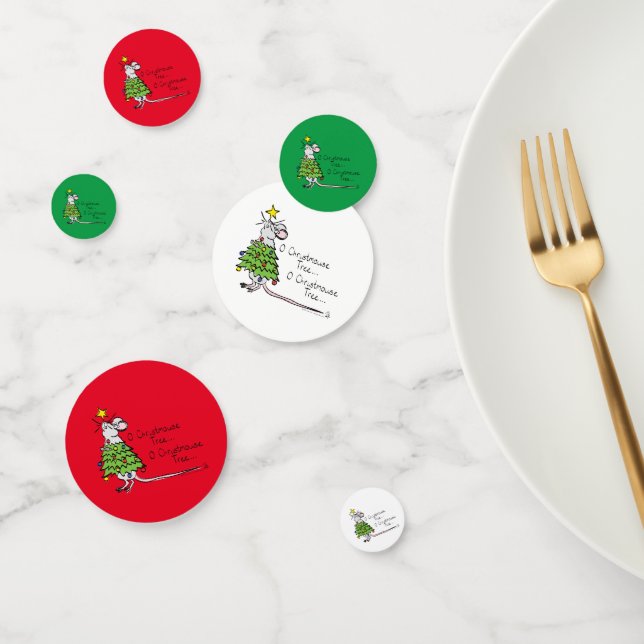 Christmas Mouse Cute Funny Holiday Confetti (Group)