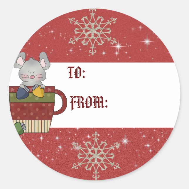 Christmas mouse gift tag (Front)
