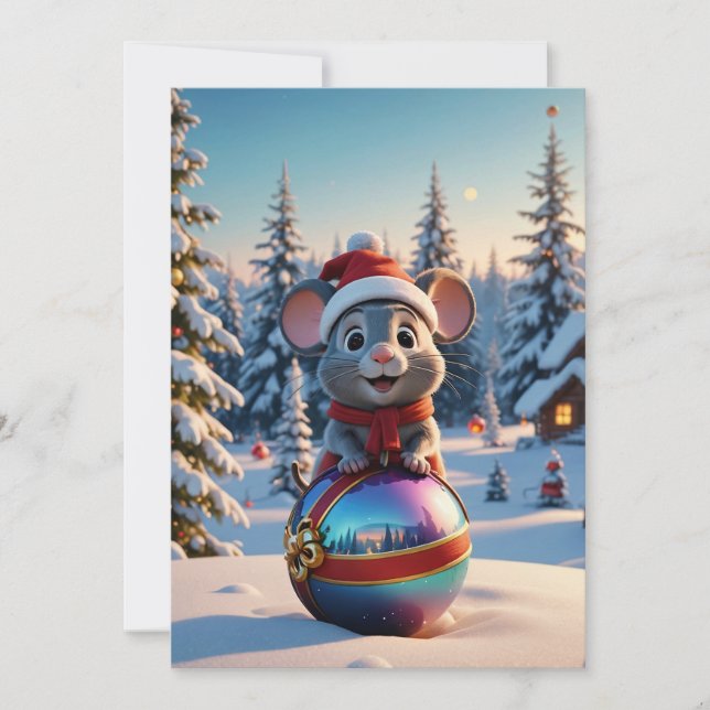 Christmas Mouse Greeting Card (Front)