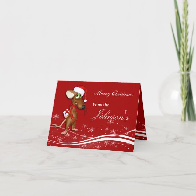 Christmas Mouse Holiday Card (Front)