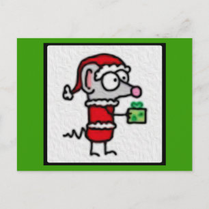 Christmas Mouse Holiday Postcard
