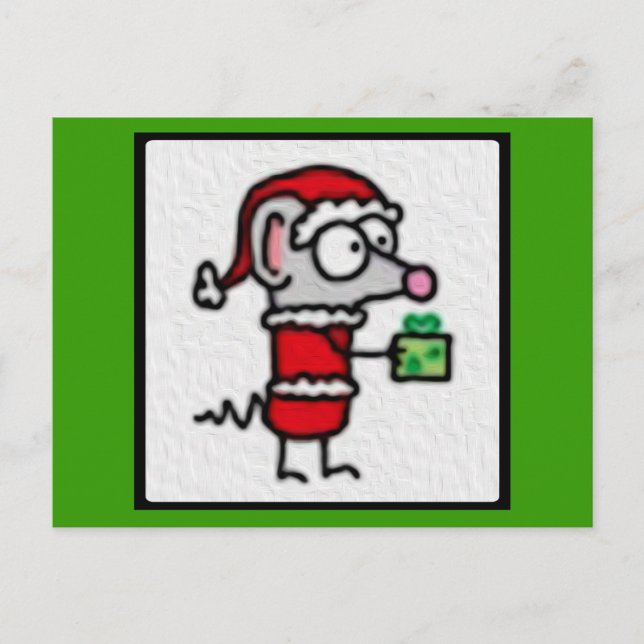Christmas Mouse Holiday Postcard (Front)