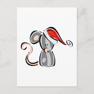 Christmas Mouse Holiday Postcard