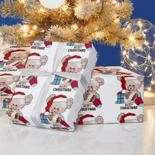 Christmas Mouse Holiday wrapping paper