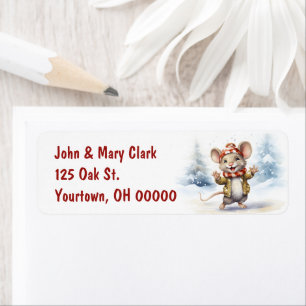 Christmas Mouse In Snowflakes