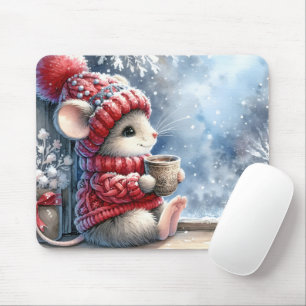 Christmas Mouse In Window Mat