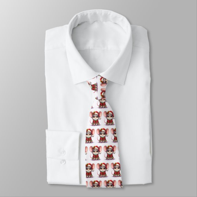 Christmas Mouse Neck Tie (Tied)